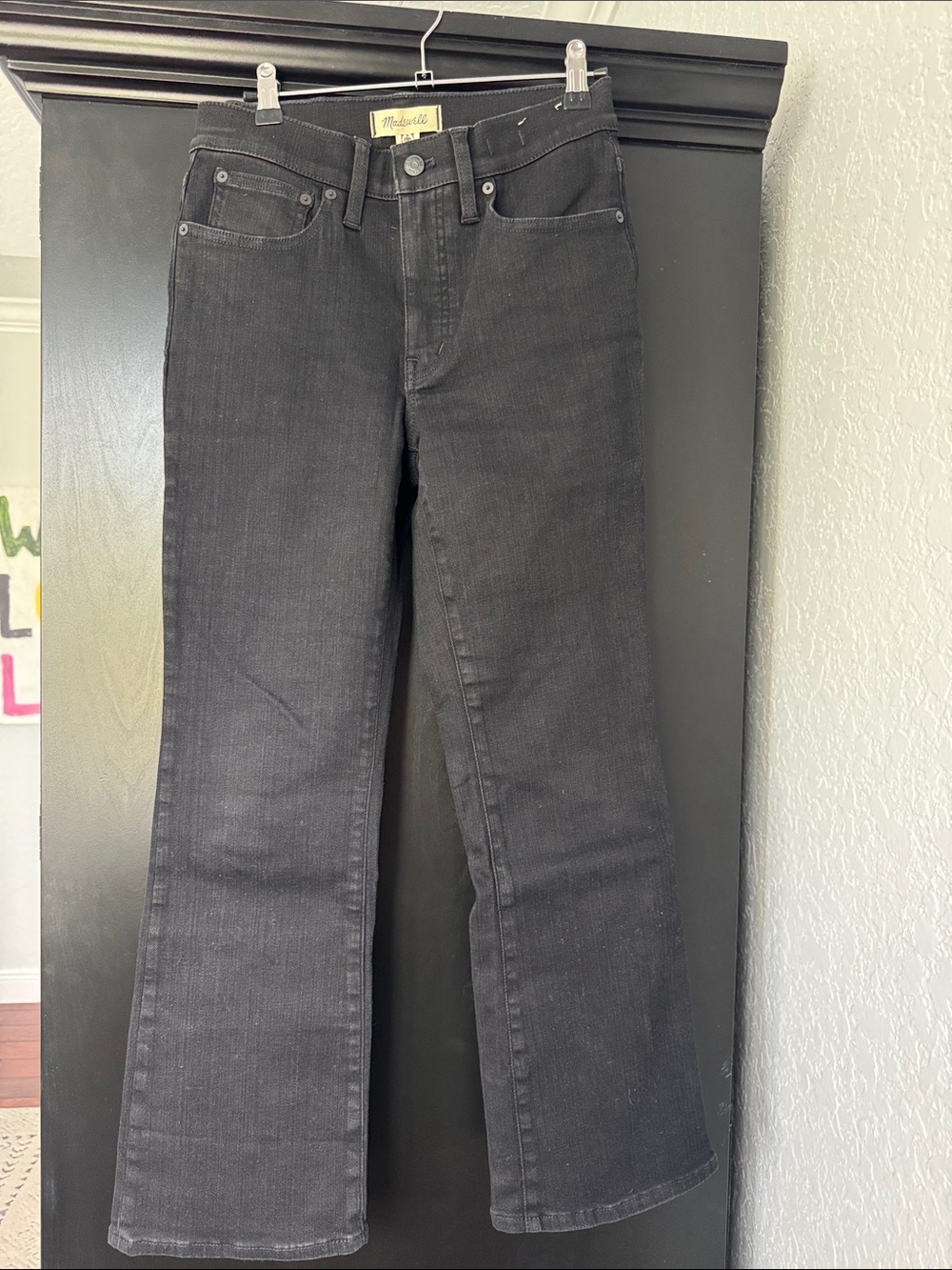 Madewell Black Mid-Rise Kick Out Jeans